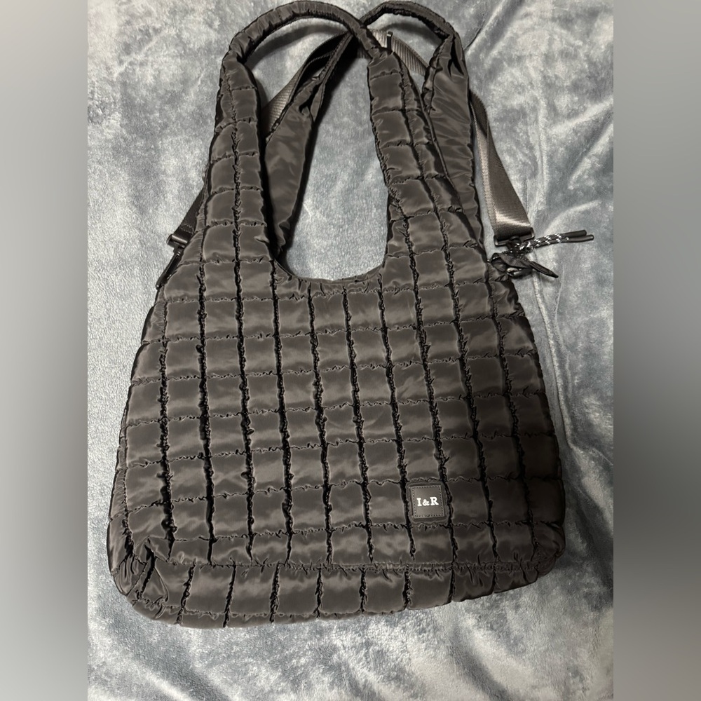I&R black puff hobo and tote